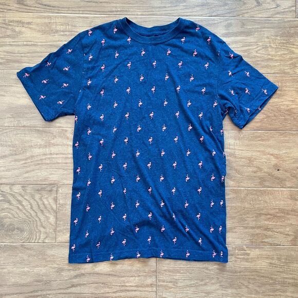 George T-Shirt Men's Size S (34-36) Navy Flamingo Print Short Sleeve Crew Neck - Picture 1 of 5
